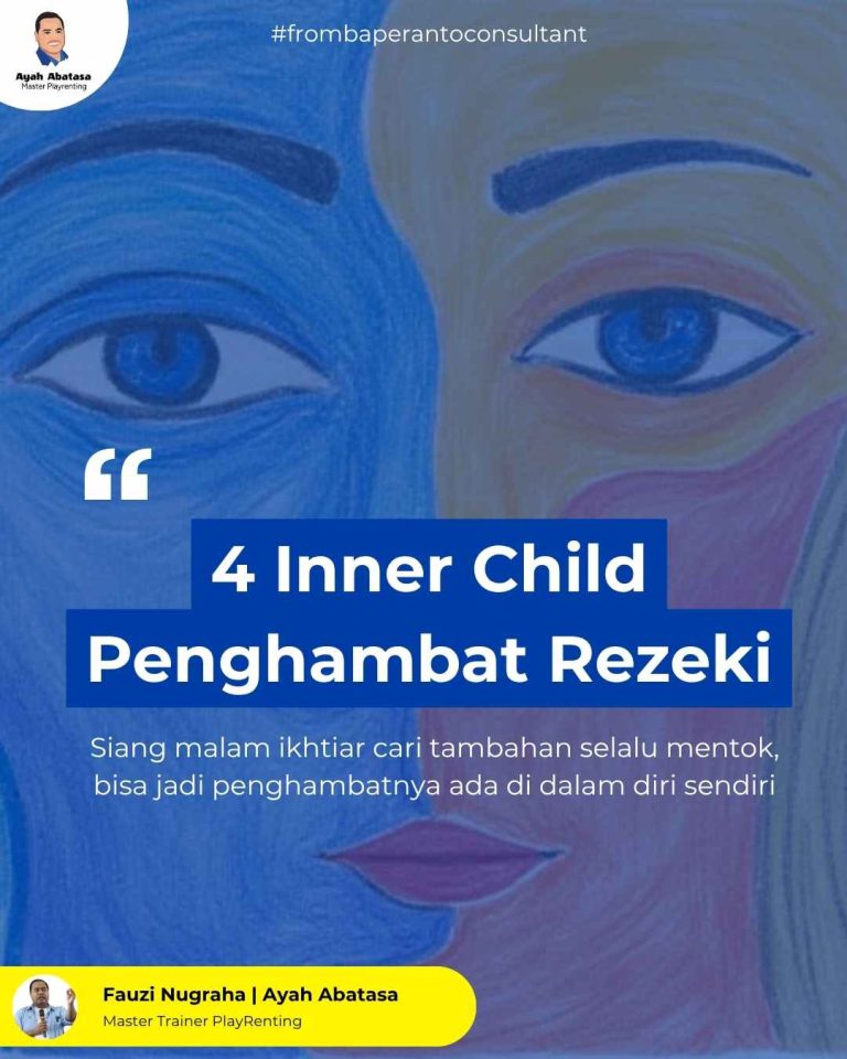 Ilustrasi ciri ciri inner child terluka dalam refleksi diri Ayah Bunda.