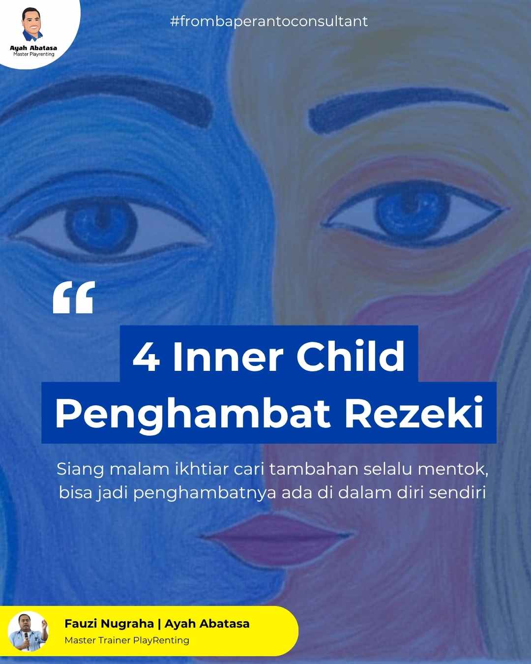 Ilustrasi ciri ciri inner child terluka dalam refleksi diri Ayah Bunda.